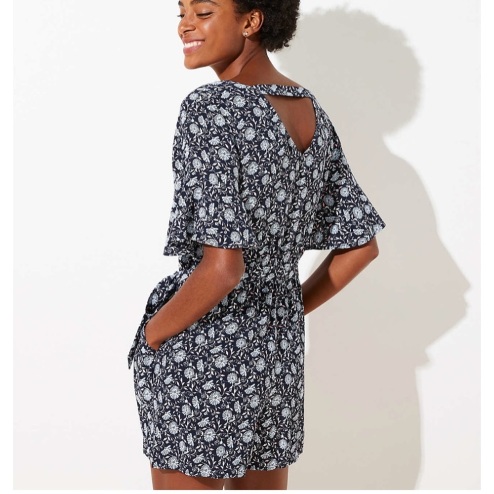 Loft Daisy Bar Back Flutter Romper - Picture 4 of 9
